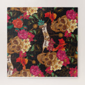 Schedel Bloemen Dag Dode Achtergrond Legpuzzel (Horizontaal)