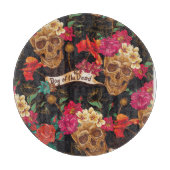 Schedel Bloemen Dag Dode Achtergrond Snijplank (Voorkant)
