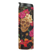 Schedel Bloemen Dag Dode Achtergrond Thermosbeker (Geroteerd rechts)