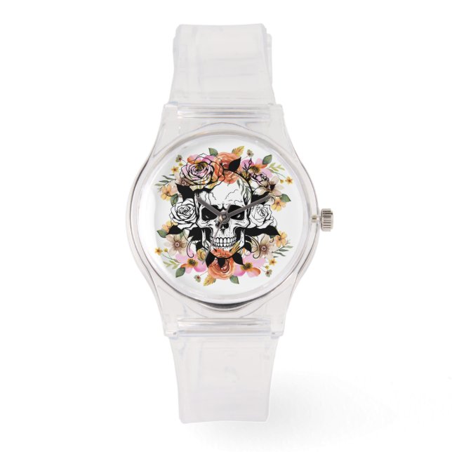 Schedel & Bloemen Horloge (Voorkant)