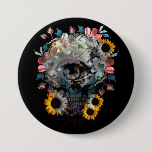 SCHEDEL BLOEMEN RONDE BUTTON 7,6 CM