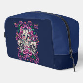 Schedel Bloemen, Skelet Waterverf Roze, Halloween. Toilettasje (Rechterhoek)