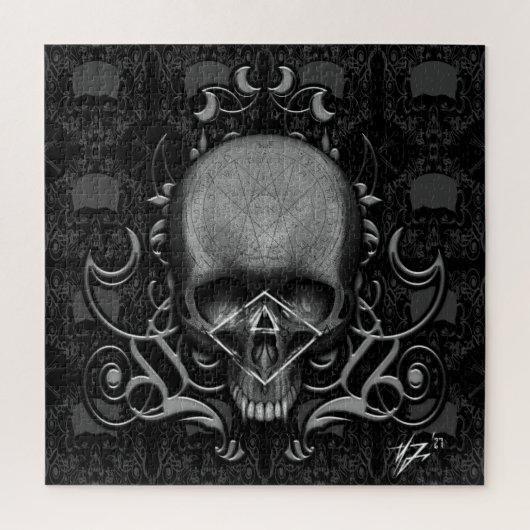 schedel Bloemmotief Legpuzzel (Verticaal)