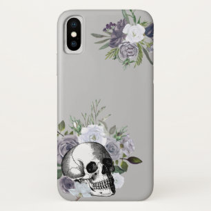 Schedel Bloemrozen Zwart Wit Goth Halloween Hoesje