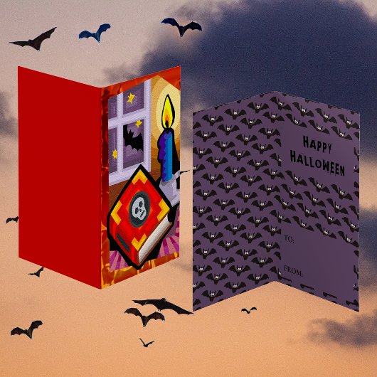 Schedel Boek Kaars Vleermuis Ster Klasuitwissingsk Visitekaartje