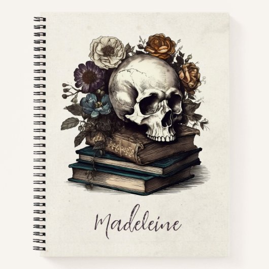  schedel boeken Dark Academia Gothic Halloween (Voorkant)