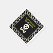 Schedel & Botten, Gouden Halloweenfeest Servet (Hoek)