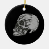 Schedel & Botten Halloween Keramisch Ornament (Voorkant)