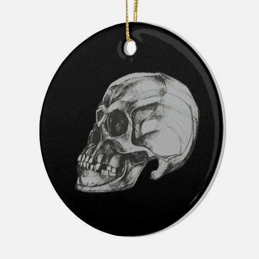 Schedel & Botten Halloween Keramisch Ornament (Links)