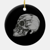 Schedel & Botten Halloween Keramisch Ornament (Achterkant)