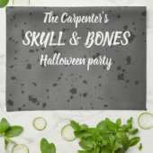 Schedel & Botten Halloween Theedoek (Gevouwen)