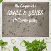 Schedel & Botten Halloween Theedoek (Gevouwen)