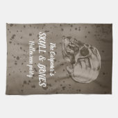 Schedel & Botten Halloween Theedoek (Horizontaal)