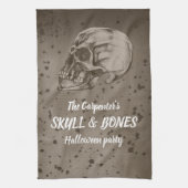 Schedel & Botten Halloween Theedoek (Verticaal)