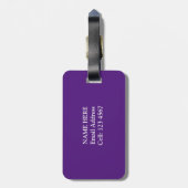 Schedel, botten op koninklijke paarse bagagelabel (Achterkant verticaal)