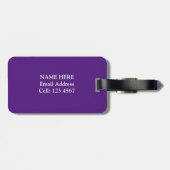 Schedel, botten op koninklijke paarse bagagelabel (Achterkant horizontaal)