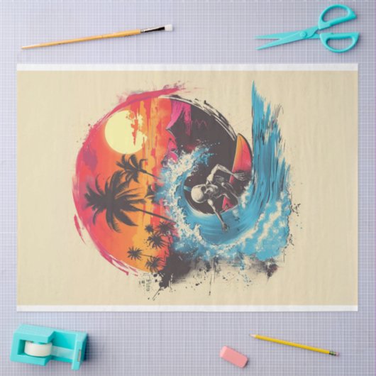 Schedel Botten Surf Rider #4 Tissuepapier (Craft)