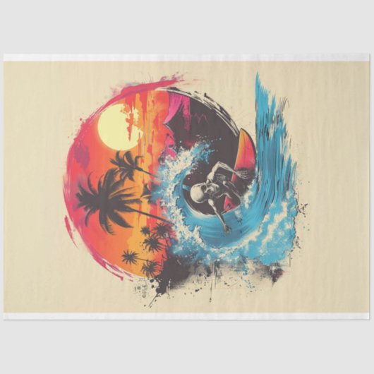 Schedel Botten Surf Rider #4 Tissuepapier (Voorkant)