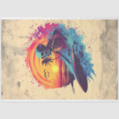 Schedel Botten Surf Rider Decoupage Tissuepapier (Voorkant)