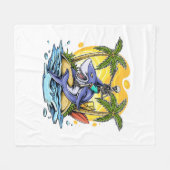 Schedel boven de haai op het strand fleece deken (Voorkant (Horizontaal))