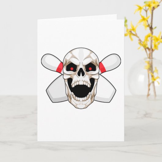 Schedel Bowling bal Kaart (Gele Bloem)