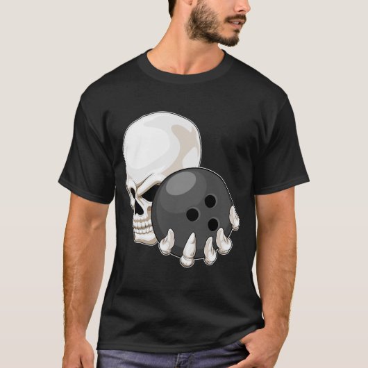 Schedel Bowling bal T-shirt (Voorkant)
