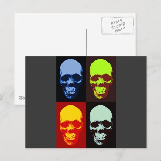 schedel briefkaart (Voorkant / Achterkant)