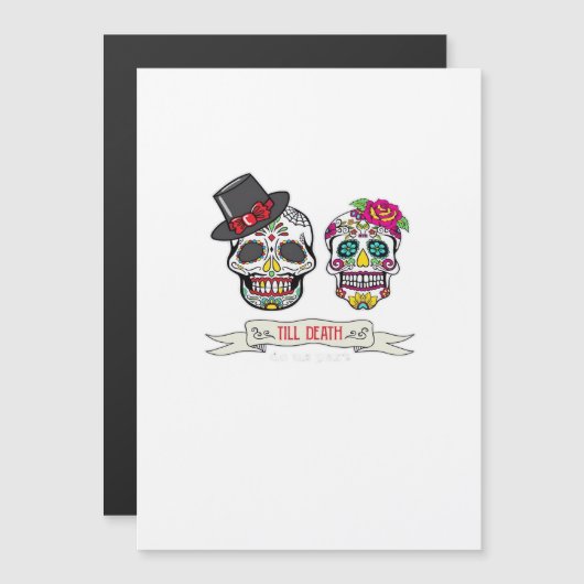 Schedel Bruid en Bruidegom Tot de Dood Print (Voorkant / Achterkant)