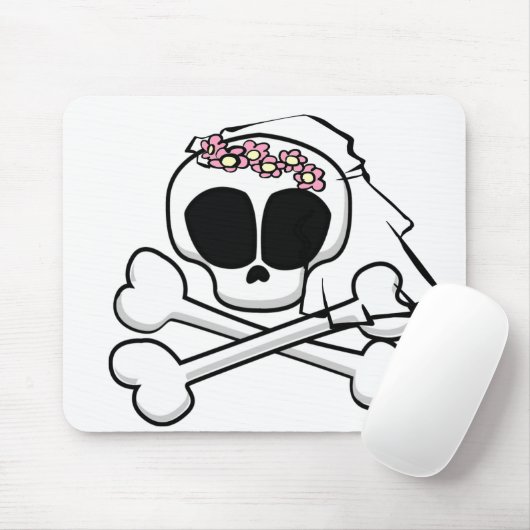 Schedel bruid geschenken muismat (Met muis)