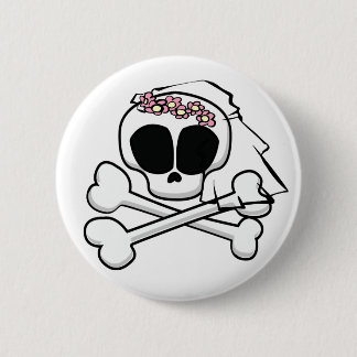 Schedel bruid geschenken ronde button 5,7 cm