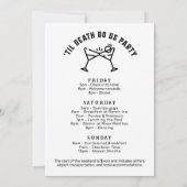 Schedel bruid of Die Gotische Bachelorette Party Kaart (Achterkant)