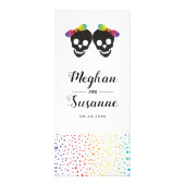 Schedel bruiden, regenboog lesbische bruiloft kaar reclamekaart (Voorkant)