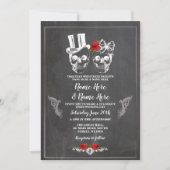 Schedel Bruiloft Halloween Rozen Gotische Bloemen  Kaart (Voorkant)