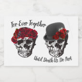 Schedel bruiloft - tot de dood ons deel bierfles voedselcontainer etiket (Enkel label)