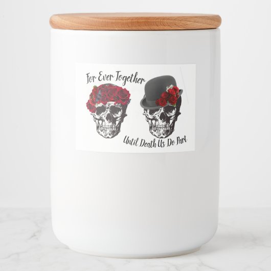 Schedel bruiloft - tot de dood ons deel bierfles voedselcontainer etiket (Voorkant)