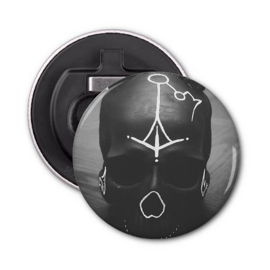 schedel button flesopener (Voorkant)