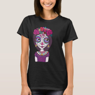 Schedel Calavera Mexicaanse Catrina Dia de Muertos T-shirt