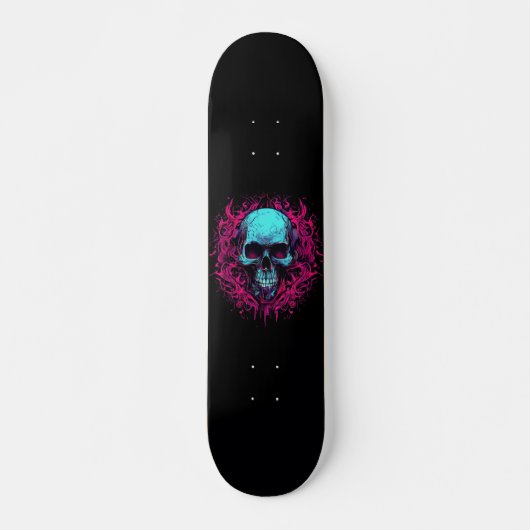 Schedel Calavera Zwart Persoonlijk Skateboard (Voorkant)