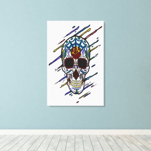 schedel canvas afdruk (Insitu (Houten vloer))