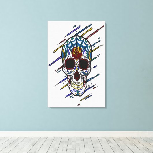 schedel canvas afdruk (Insitu (Houten vloer))