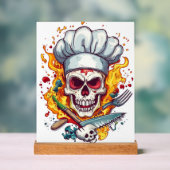 Schedel Chef Keuken Meester Acryl Bord (Neutraal)