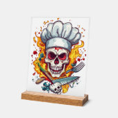 Schedel Chef Keuken Meester Acryl Bord (Hoek)