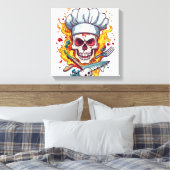 Schedel Chef Keuken Meester Canvas Afdruk (Insitu (Slaapkamer))
