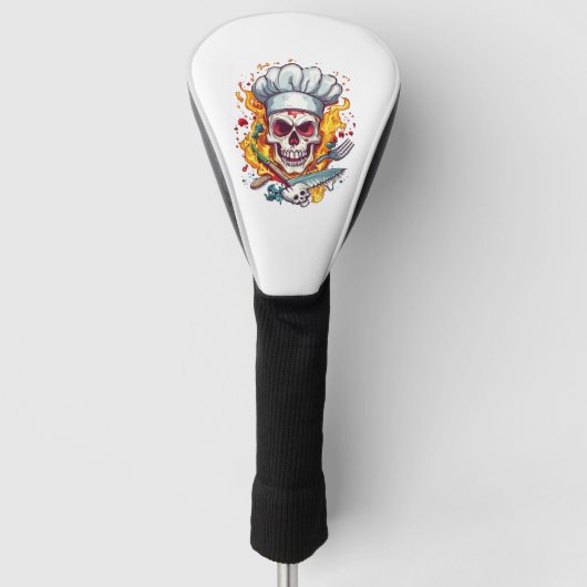 Schedel Chef Keuken Meester Golfheadcover (Voorkant)