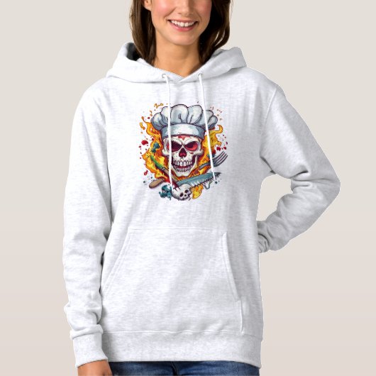 Schedel Chef Keuken Meester Hoodie (Voorkant)