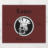 Schedel Chef-kok - Lager Bier Etiket (Enkel label)