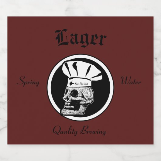 Schedel Chef-kok - Lager Bier Etiket (Enkel label)