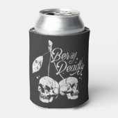 Schedel Cherry Spooky en Sweet Gothic Halloween Blikjeskoeler (Blikje Voorkant)