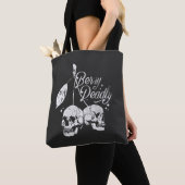 Schedel Cherry Spooky en Sweet Gothic Halloween Tote Bag (Dichtbij)