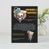 Schedel cocktail drinken zwart sinaasappel Hallowe Kaart (Staand voorkant)